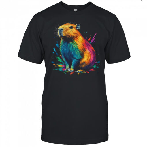 Colorful Watercolor Capybara Art Design For Men Women Kids Shirt Mens T Shirt Y9ljdm 510x510 1