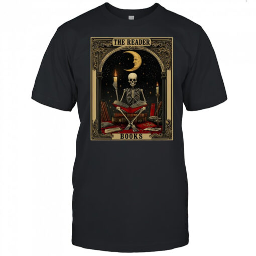 Cottagecore Skeleton Aesthetic Tarot Card The Reader Graphic Shirt Mens T Shirt Gljfri 510x510 1