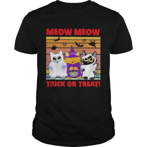 Meow Meow Trick Or Treat Cats Halloween Vintage Retro Unisex 510x510 1