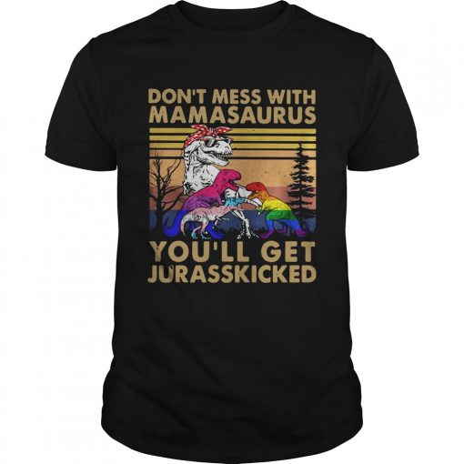 Dont Mess With Mamasaurus Youll Get Jurasskicked Vintage Retro Black Unisex 510x510 1
