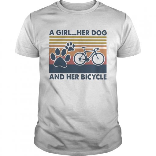 A Girl Her Dog And Her Bicycle Vintage Retro Unisex 510x510 1