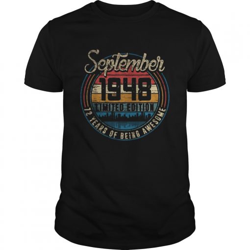 September 194872 Years Of Being Awesome Vintage Retro Unisex 510x510 1