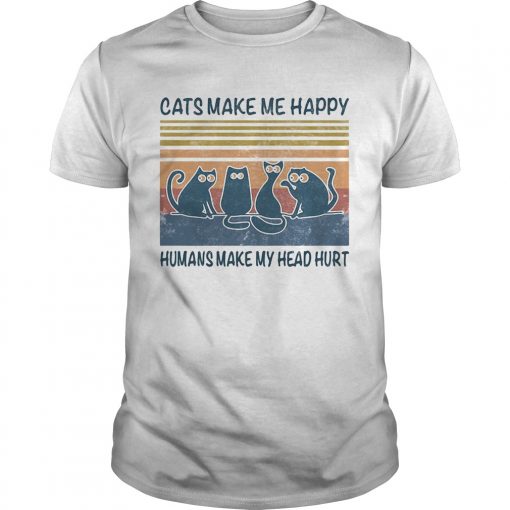Cats Make Me Happy Humans Make My Head Hurt Vintage Retro Black Unisex 510x510 1