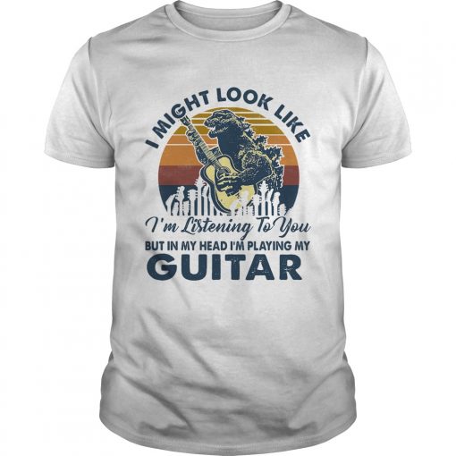 Dinosaur I Might Look Like Im Listening To You But In My Head Im Playing My Guitar Vintage Retro Unisex 510x510 1
