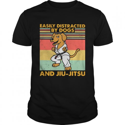 Easily Distracted By Dogs And Jiujitsu Vintage Retro Unisex 510x510 1