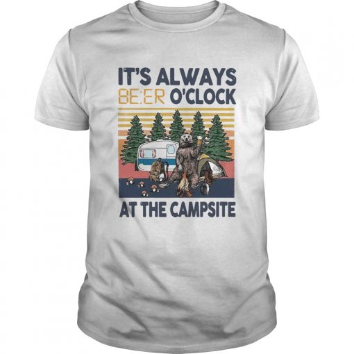 Its Always Beer Oclock At The Campsite Camping Bear Vintage Unisex 510x510 1