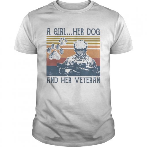 A Girl Her Dog An Her Veteran Footprint Vintage Retro Unisex 510x510 1