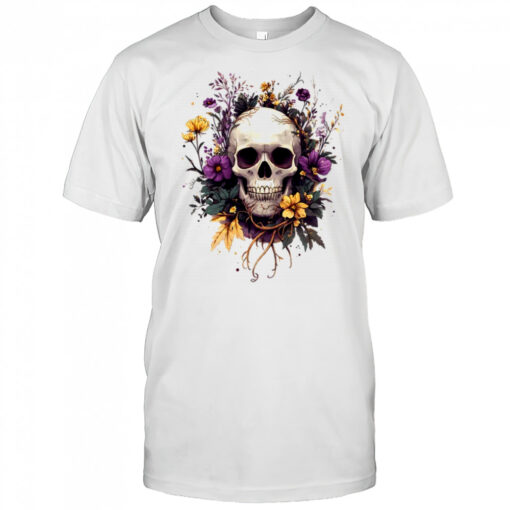 Cottagecore Aesthetic Skull Mushroom Collector Floral Goth Shirt Mens T Shirt Kmejvn 510x510 1