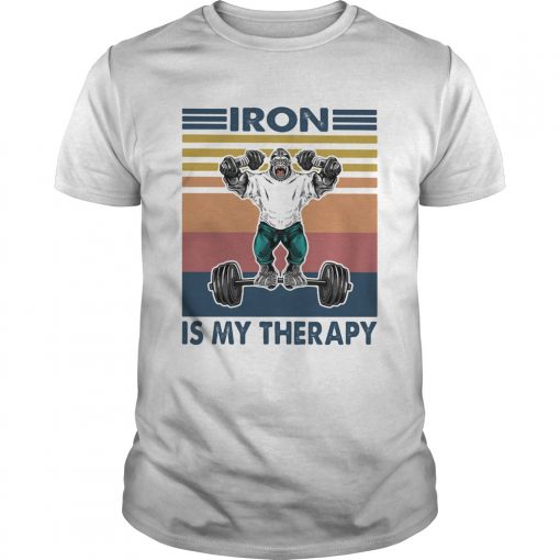 Iron Is My Therapy Weightlifting Vintage Retro Unisex 510x510 1