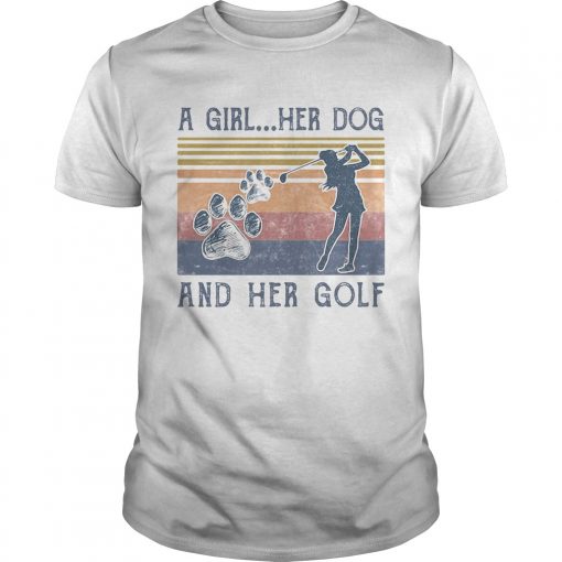 A Girl Her Dog And Her Golf Footprint Vintage Retro Unisex 510x510 1