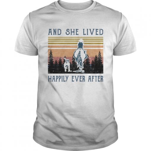 And She Lived Happily Ever After Dog Horse Girl Vintage Retro Unisex 510x510 1