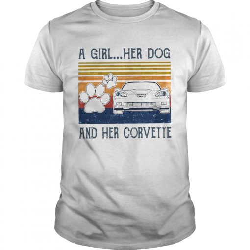 A Girl Her Dog And Her Corvette Vintage Unisex 510x510 1
