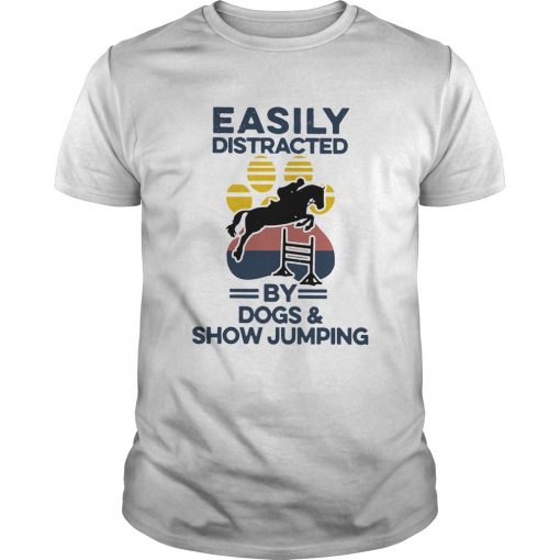 Easily Distracted By Dogs And Show Jumping Vintage Unisex 510x510 1