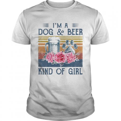 Im A Paw Dog And Beer Kind Of Girl Flowers Vintage Retro Unisex 510x510 1