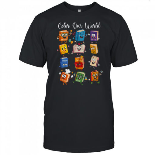 Color Our World Summer Reading 2025 Librarian Teacher Kids Shirt Mens T Shirt Atwtoj 510x510 1