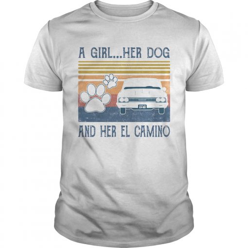 A Girl Her Paw Dog And Her El Camino Vintage Retro Unisex 510x510 1