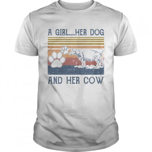 A Girl Her Paw Dog And Her Cow Vintage Retro Unisex 510x510 1