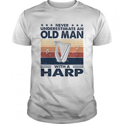 Never Underestimate An Old Man With A Harp Vintage Retro Stars Unisex 510x510 1