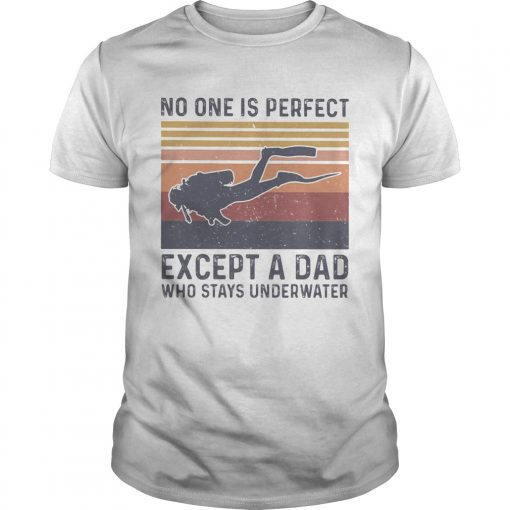 Scuba Diving No One Is Perfect Except A Dad Who Stays Underwater Happy Fathers Day Vintage Retro S Unisex 510x510 1