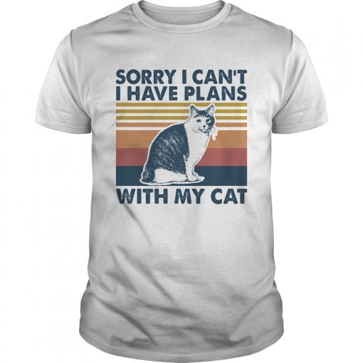 Sorry I Cant I Have Plans With My Cat Vintage Retro Unisex 2 510x510 1