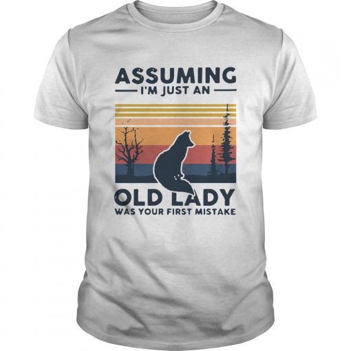 Fox Assuming Im Just An Old Lady Was Your First Mistake Vintage Unisex 510x510 1