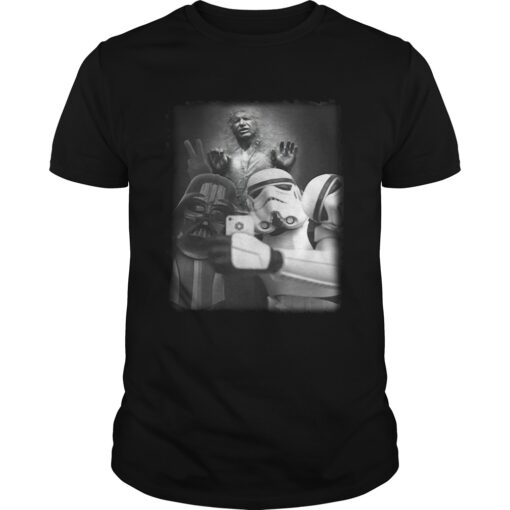 Darth Vader And Stormtrooper Selfie With Han Solo In Carbonite Unisex Shirt