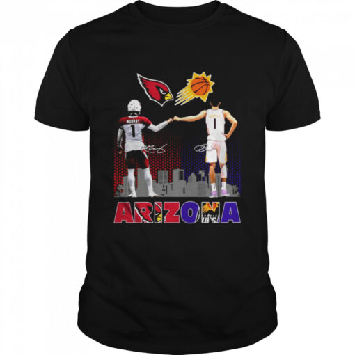 Arizona Sport Arizona Cardinals Kyler Murray And Phoenix Suns Devin Booker Signatures Shirt Classic Mens T Shirt