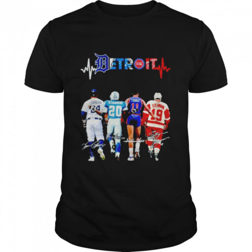 Detroit Sports Teams Cabrera Bsanders Thomas And Yzerman Signature Shirt Classic Mens T Shirt