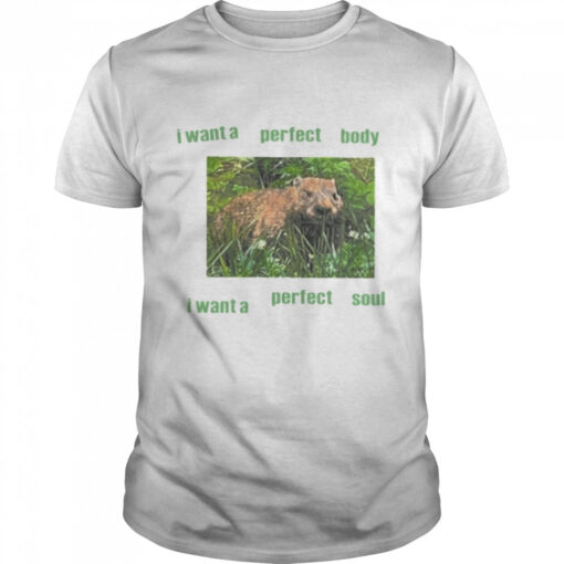 I Want Perfect Body I Want Perfect Soul Groundhog Baby Tee Classic Mens T Shirt 1