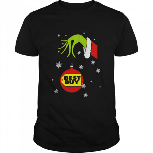 Grinch Hand Holding Ornament Best Buy Snowflake Christmas Shirt Classic Mens T Shirt