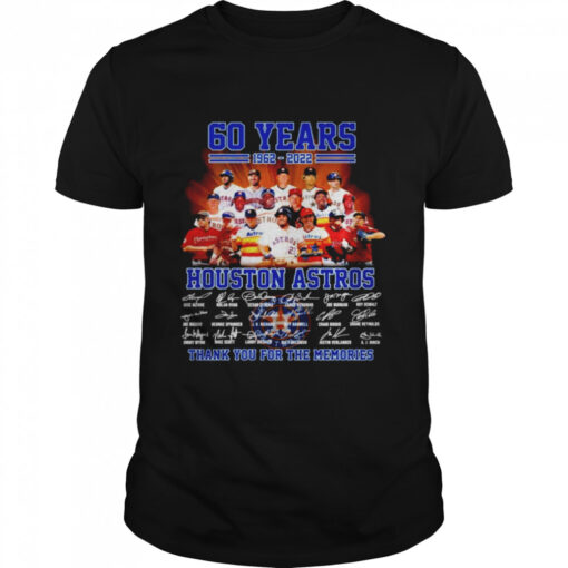 Houston Astros 60 Years 1962 2022 Thank You For The Memories Signatures T Shirt Classic Mens T Shirt