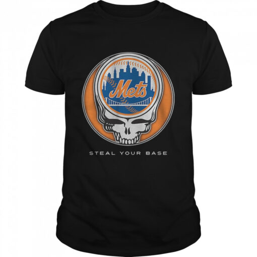 New York Mets Grateful Dead Steal Your Base Classic Mens T Shirt 1