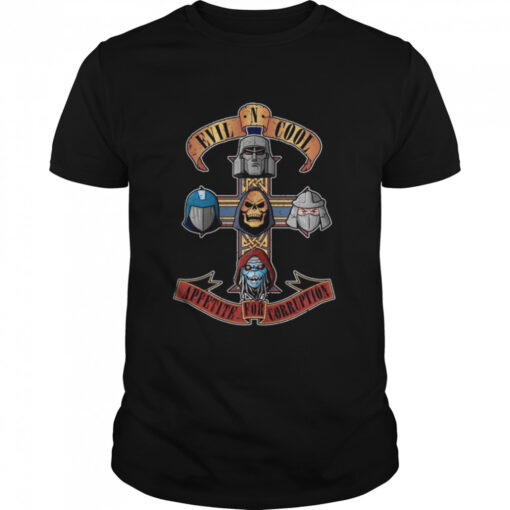 Evil N Cool Appetite For Corruption Guns N Roses Logo Shirt Classic Mens T Shirt 1