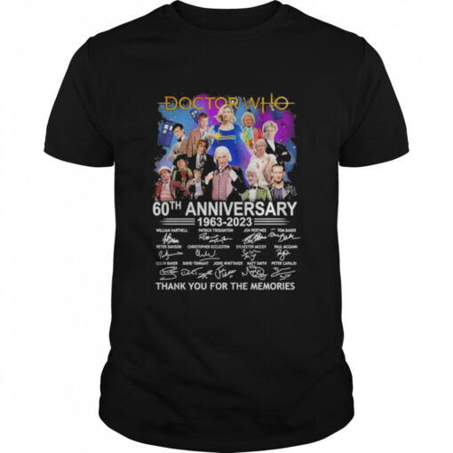 Doctor Who 60th Anniversary 1963 2023 Signatures Thank You For The Memories Classic Mens T Shirt 1