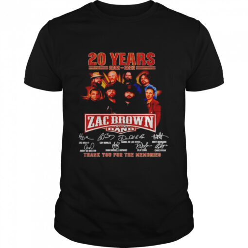 20 Years Of Zac Brown Band 2002 2022 Signatures Shirt Classic Mens T Shirt