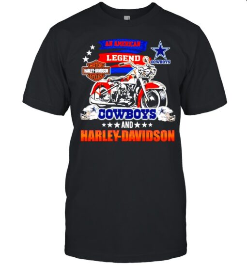 An American Legend Dallas Cowboys And Harley Davidson Shirt Classic Mens T Shirt 1