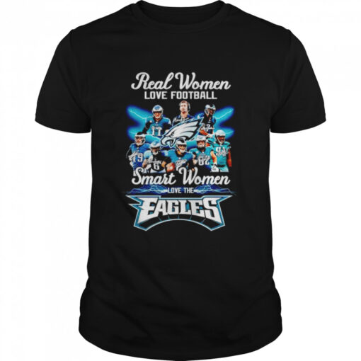 Real Women Love Football Smart Women Love The Philadelphia Eagles Signatures Shirt Classic Mens T Shirt 1