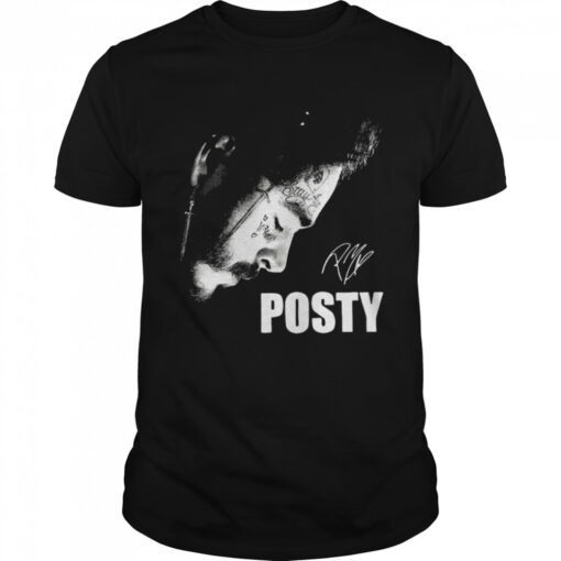 Posty Post Malone Signed Vintage Shirt Classic Mens T Shirt