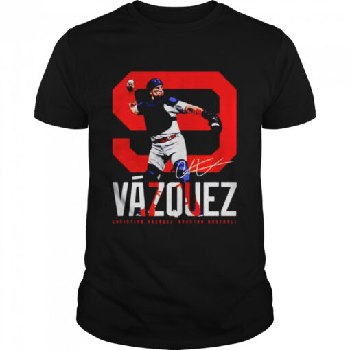Christian Vazquez Houston Bold Number Shirt Classic Mens T Shirt