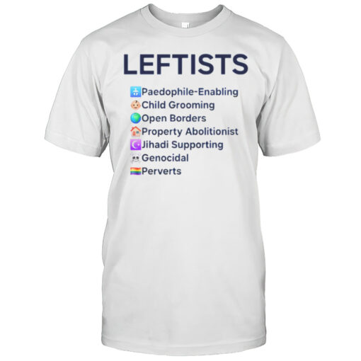 Leftists Paedophile Enabling Child Grooming Open Borders Property Abolitionist Jihadi Supporting Genocidal Perverts Shirt Mens T Shirtne