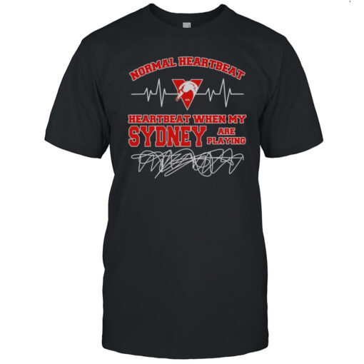 Normal Heartbeat Heartbeat When My Sydney Are Playing Shirt Mens T Shirtox