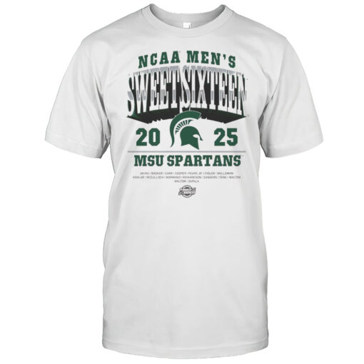 Michigan State Spartans 2025 Ncaa Mens Basketball Sweet Sixteen March Madness Akins Booker Carri Cooper T Shirt Mens T Shirtyo