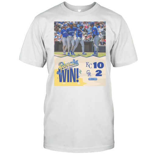 Maikel Garcia Salvador Perez Kansas City Royals Win Colorado Rockies Baseball Final Score 10 2 T Shirt Mens T Shirt37