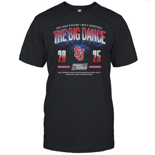 St Johns Red Storm Ncaa Division I Mens Basketball The Big Dance March Madness Scott Richmond 2025 Logos T Shirt Mens T Shirtob