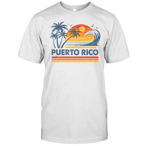 Puerto Rico Vacation Sunset Cute 70s Vintage Retro Beach Shirt Mens T Shirt0o