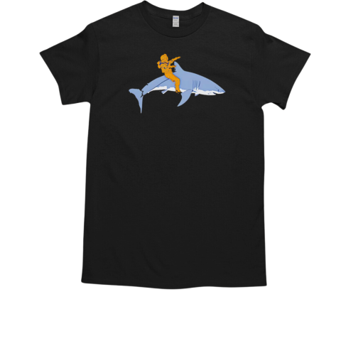 Diver Riding A Shark Vintage T Classic Mens T Shirt