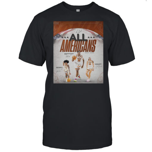 Texas Womens Basketball Ap All Americans 2024 2025 Madison Booker Rori Harmon Taylor Jones Signatures T Shirt Mens T Shirt3m