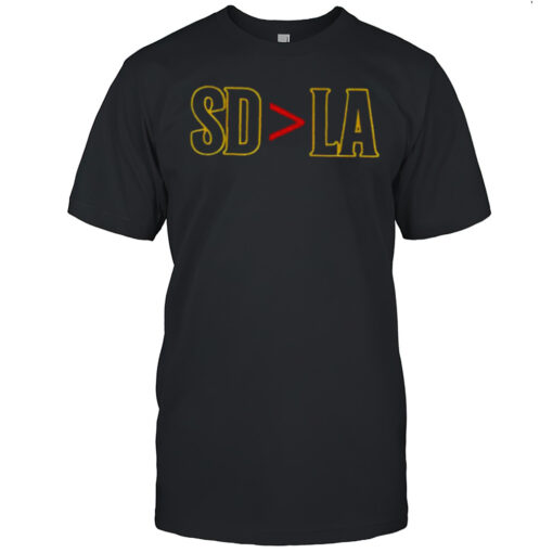 Sd Greater Than La San Diego Padres Baseball Shirt Mens T Shirtmq