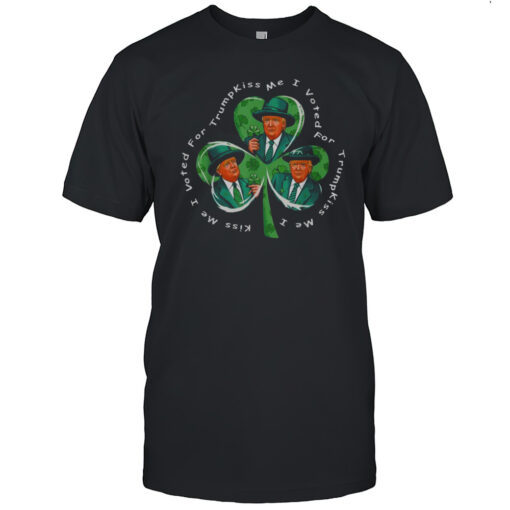 Trump St Patricks Day 2025 Funny Kiss Me I Voted For Trump T Shirt Mens T Shirt7i