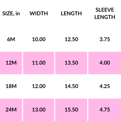 PRODUCT SIZE GUIDE 15 Size Chart Infant Fine Jersey Tee